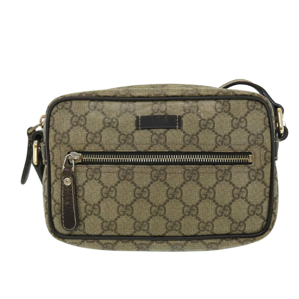 GUCCI GG Canvas Shoulder Bag PVC Leather Beige Auth 51841 - Picture 13 of 16